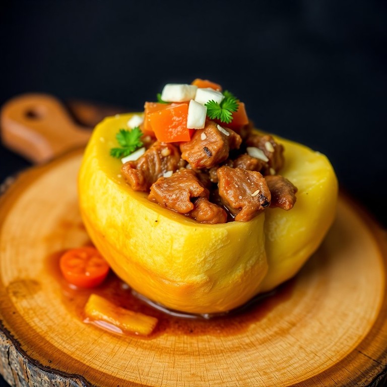 Batata Recheada com Carne Moída e Queijo Derretido