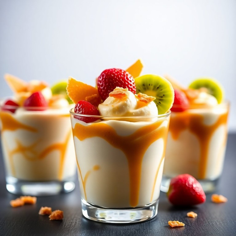Crema de Torrijas con Crujiente de Caramelo y Frutas Frescas
