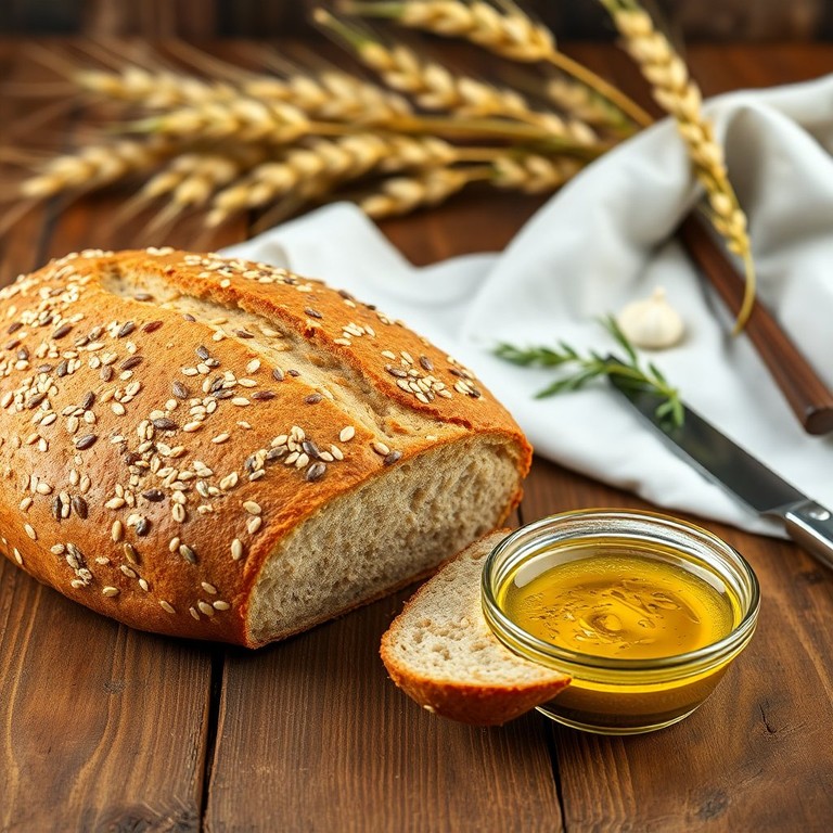 Pão Integral de Linhaça e Girassol com Azeite Aromatizado