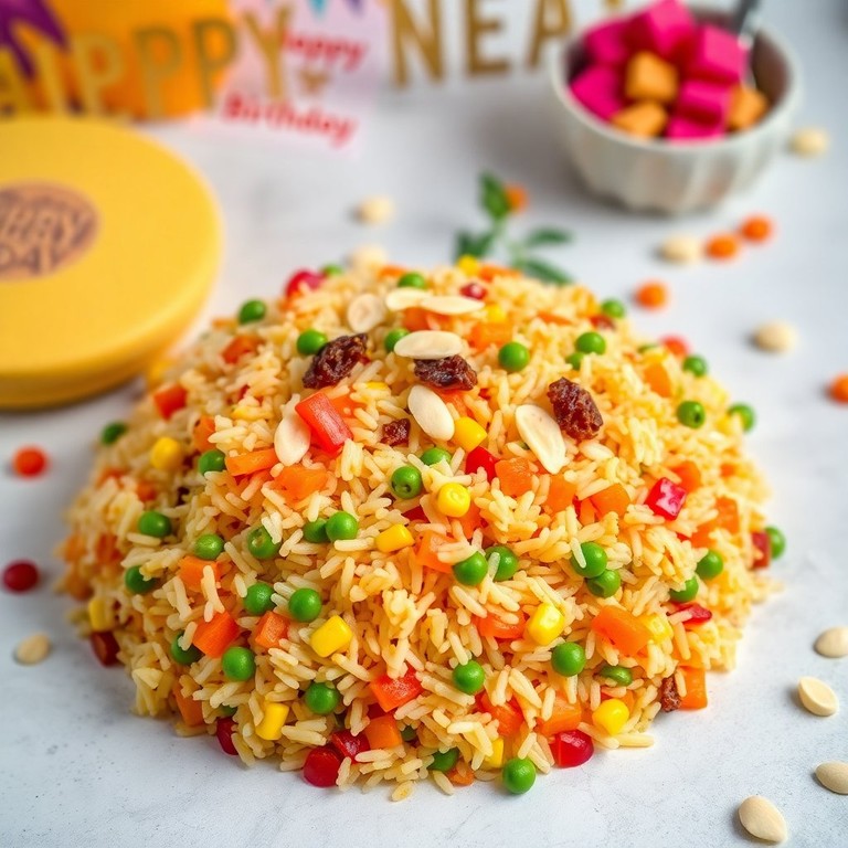 Festive Birthday Pilaf with Colorful Veggies and Spices
