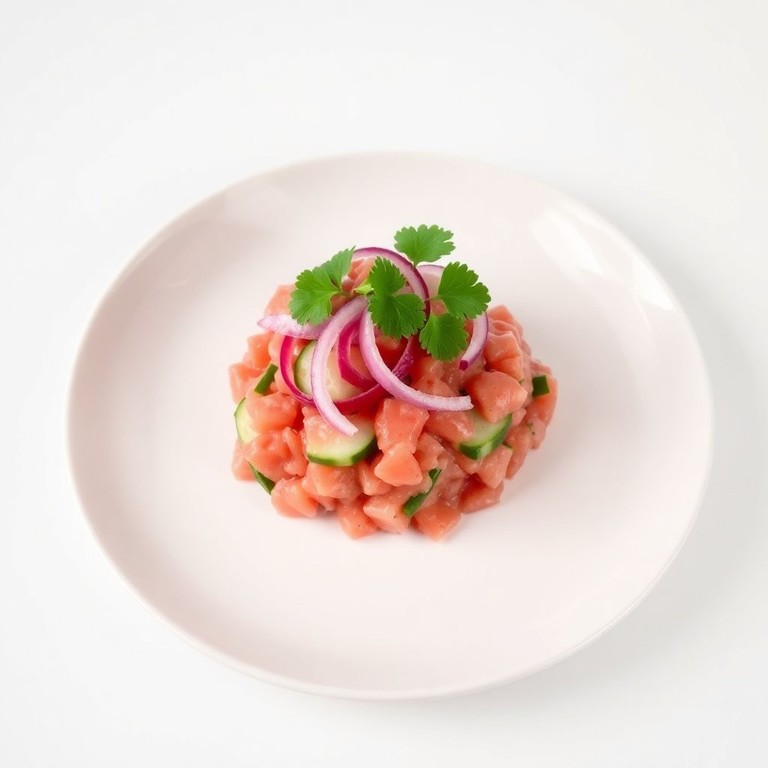 Tartar de Atum com Pepino e Cebola Roxa