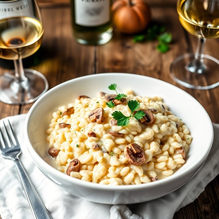 Risotto Crémeux aux Champignons et Parmesan