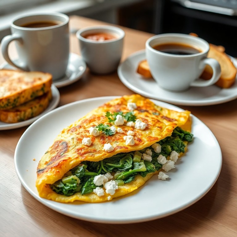 Savory Spinach and Feta Omelette