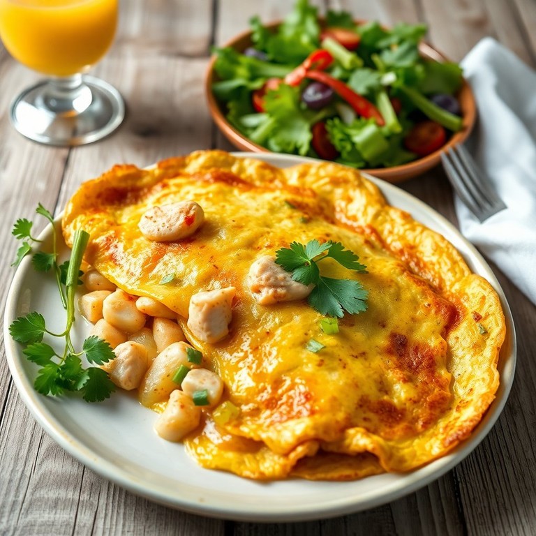 Omelette Paysanne au Poulet et Poireaux