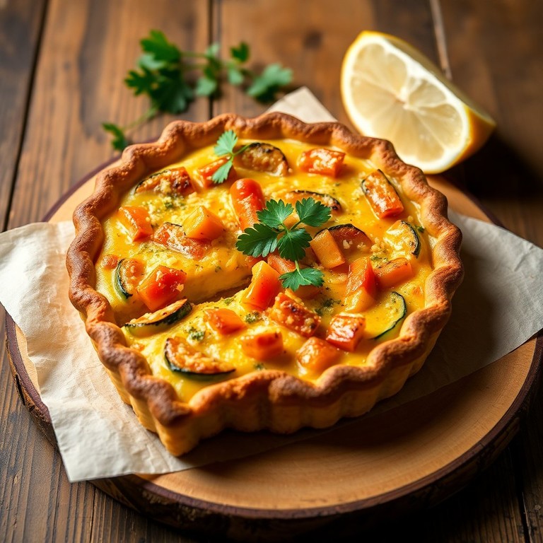 Torta de Abobrinha e Cenoura com Recheio Cremoso