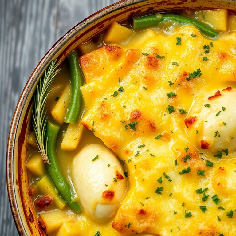 Gratin de Pommes de Terre et Haricots Verts au Poulet