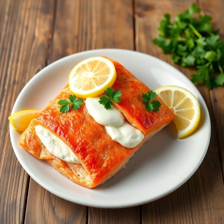Salmão Recheado com Mussarela e Cream Cheese