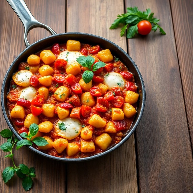 One-Pan Cheddar and Chorizo Gnocchi Skillet