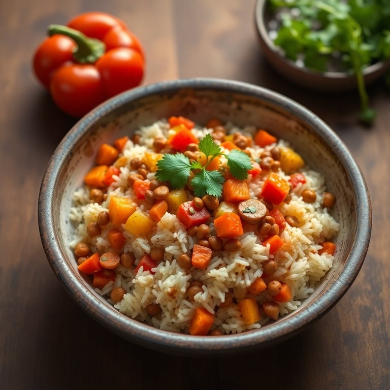 Arroz y Lentejas con Sazón Casera