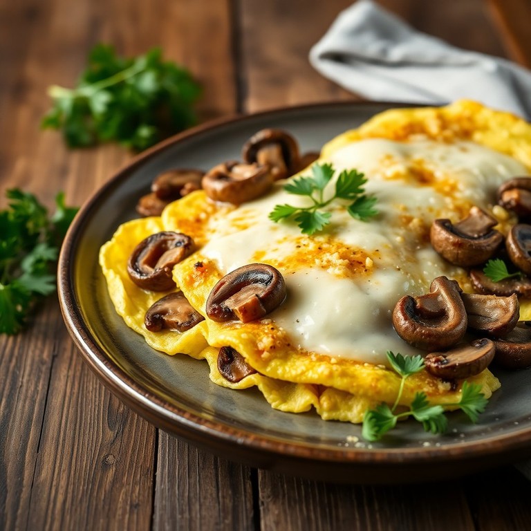 Mushroom and Swiss Cheese Omelette Delight