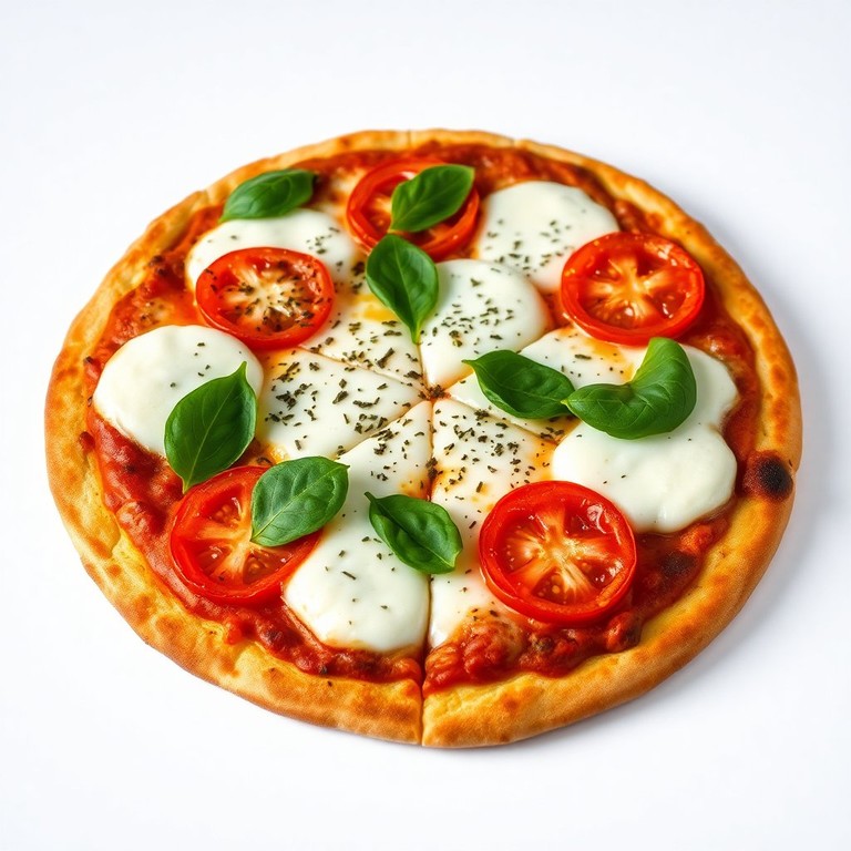 Vegane Spinat-Tomaten-Pizza mit Mozzarella und Gewürzen