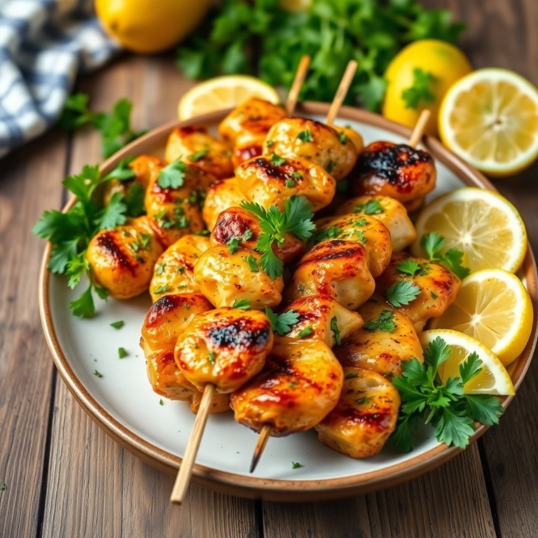 Grilled Lemon Herb Chicken Skewers
