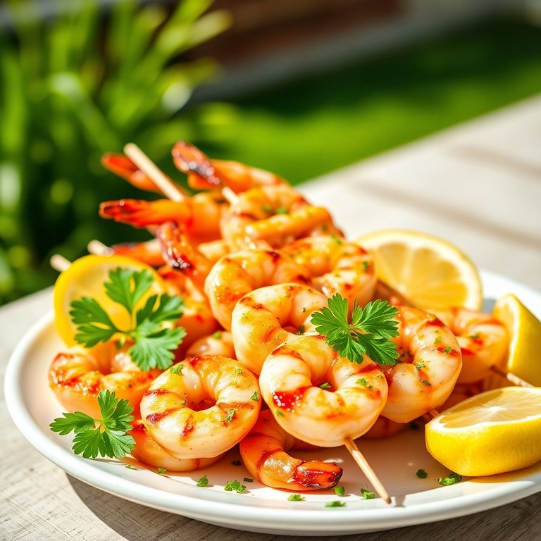 Zesty Lemon and Herb Grilled Shrimp Skewers