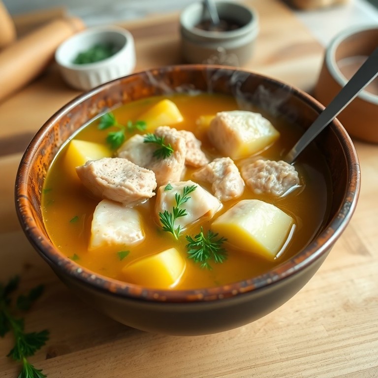 Ароматный куриный суп с картошкой и зеленью