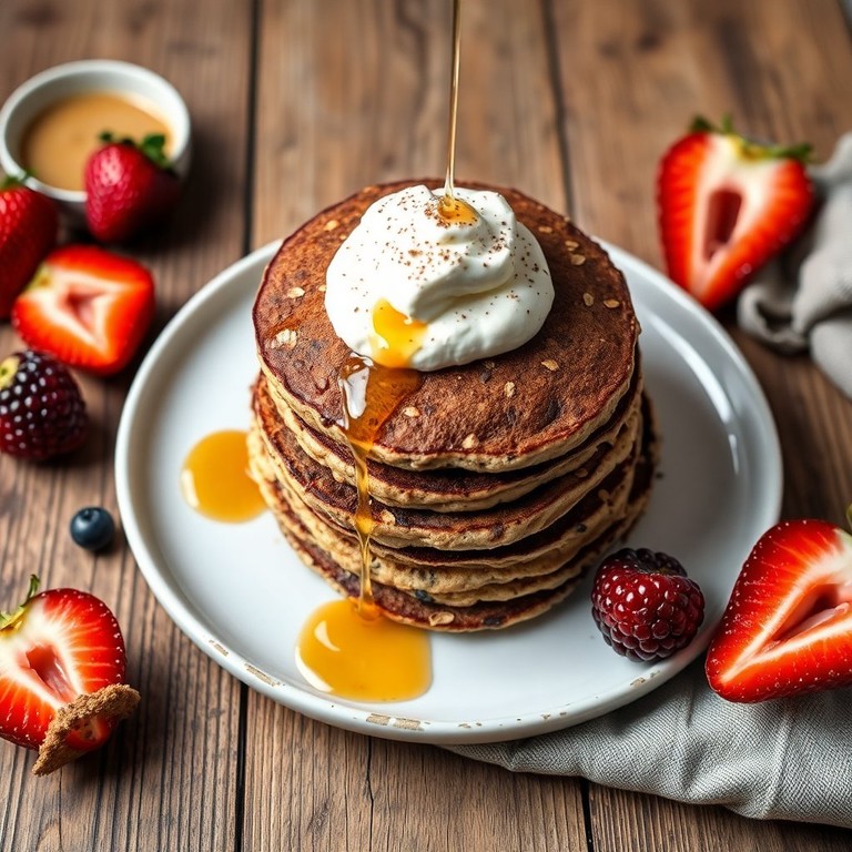 Panquecas de Aveia e Cacau com Cream Cheese
