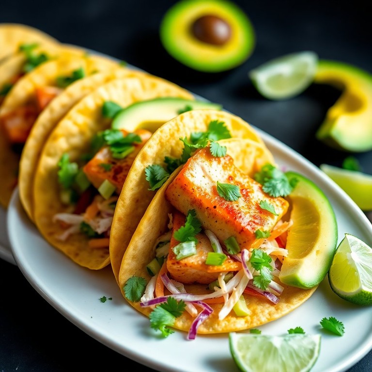 Tacos de Saumon avec Slaw au Miel et Sriracha