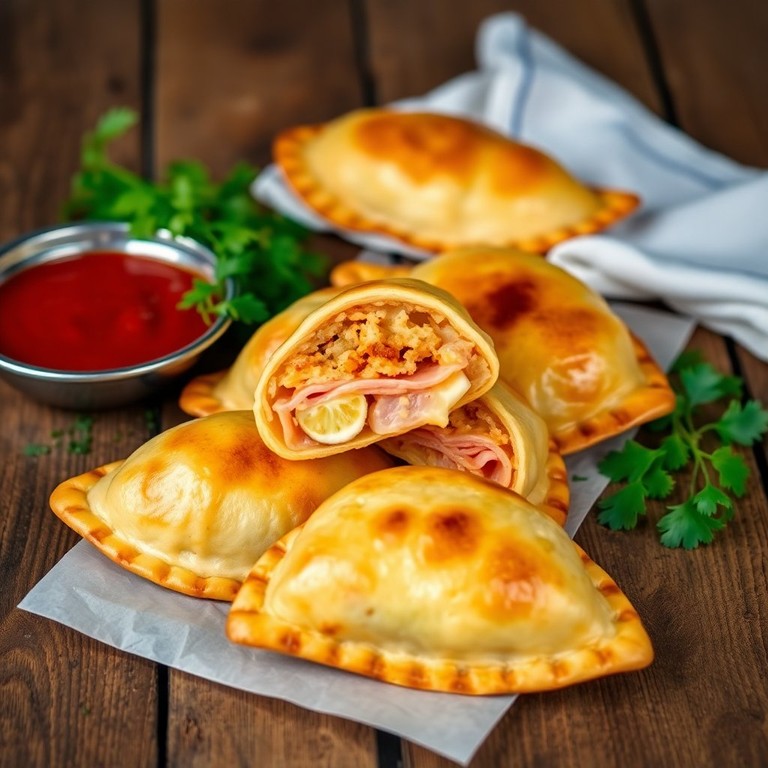 Empanadas de Queijo e Presunto Crocantes