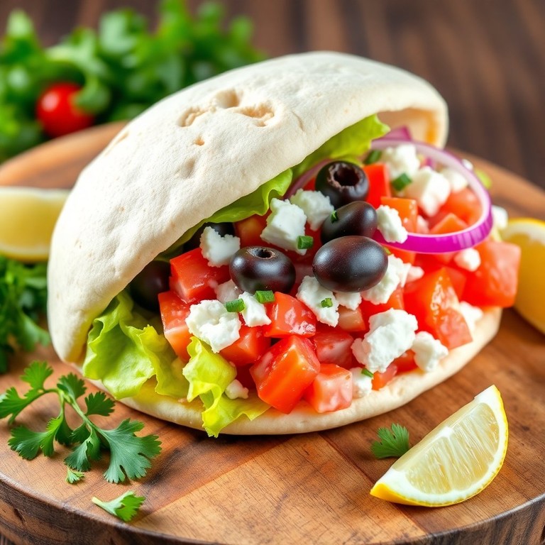 Mediterranean Pita Sandwiches with Feta and Fresh Veggies