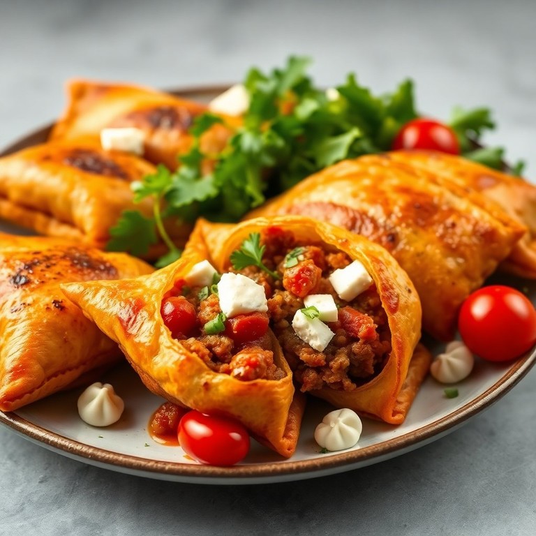 Quiche-Taschen aus der Heißluftfritteuse mit Tomatenmark und Feta