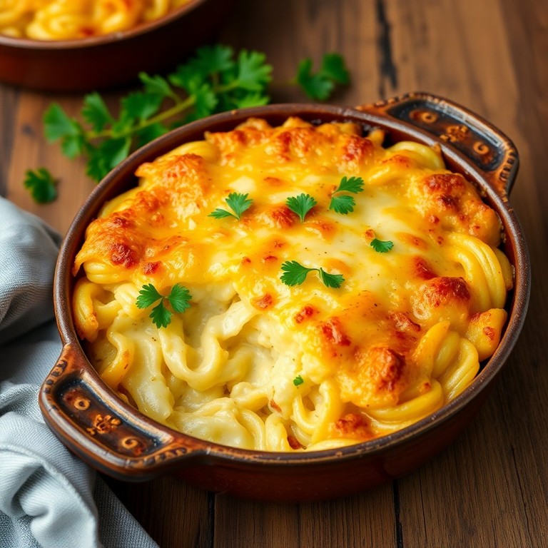 Kartoffel-Nudelauflauf mit Käsekruste