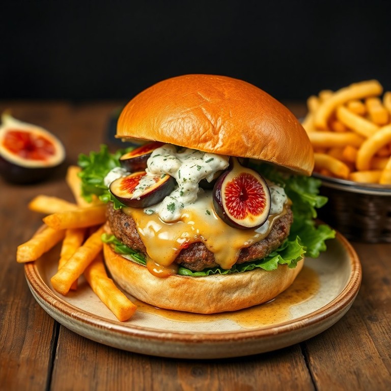 Hamburger au Gorgonzola et Figues Caramélisées