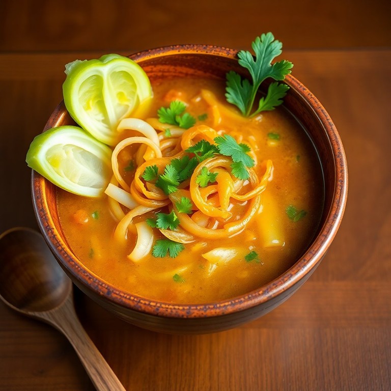 Sopa de Consomé con Cebolla y Col