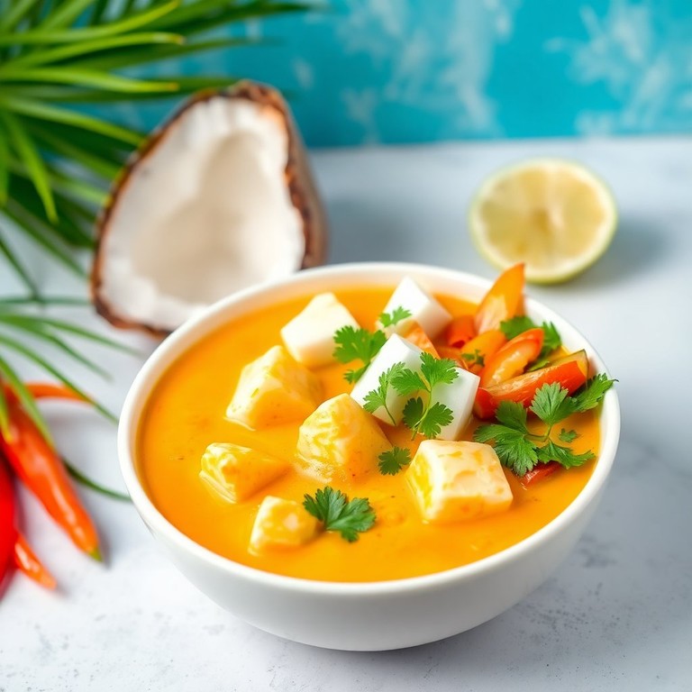 Creamy Coconut Milk Curry with Tender Coconut Chunks
