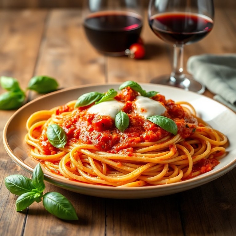 Pasta al Pomodoro con Queso Fundido