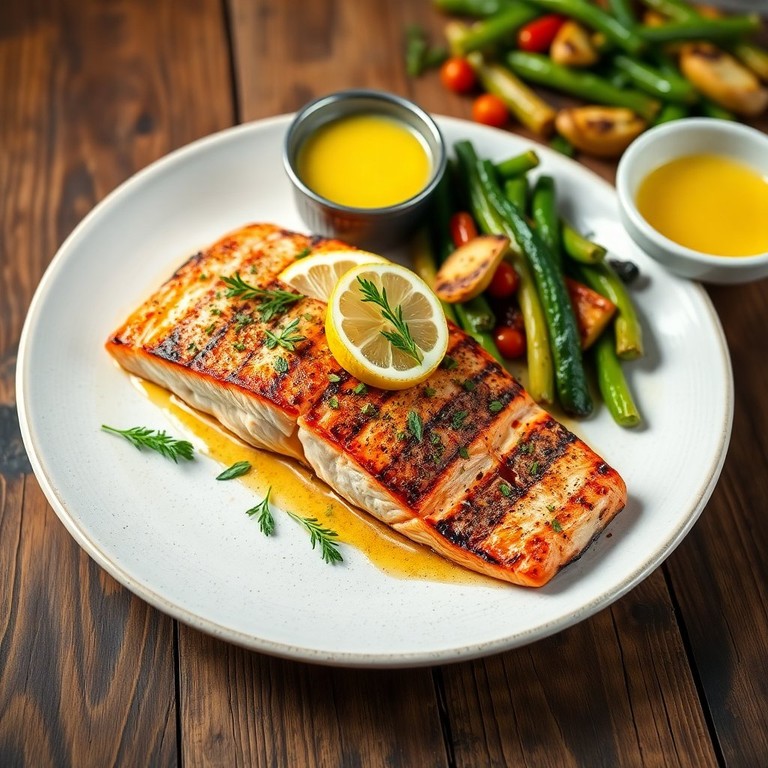 Lemon Herb Grilled Salmon with Garlic Butter