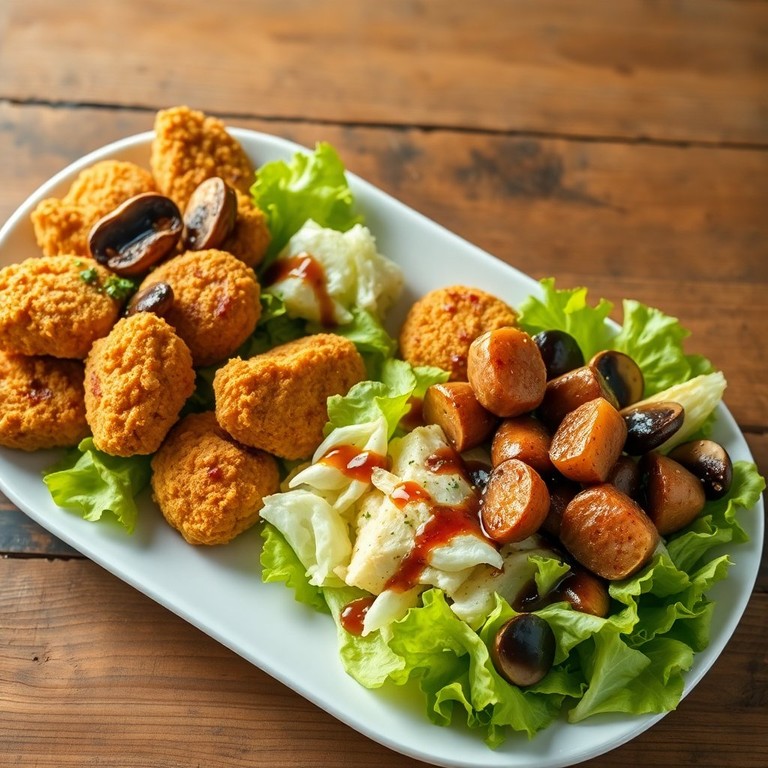 Nuggets de Poulet Dorés avec Salade Croquante