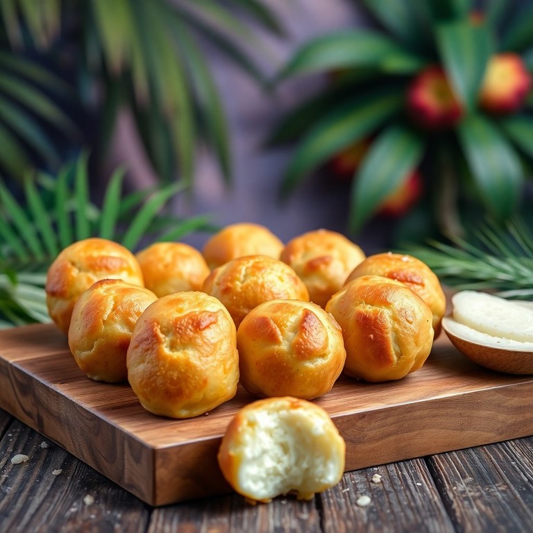 Pão de Queijo Doce com Iogurte e Coco Sem Açúcar e Achocolatado