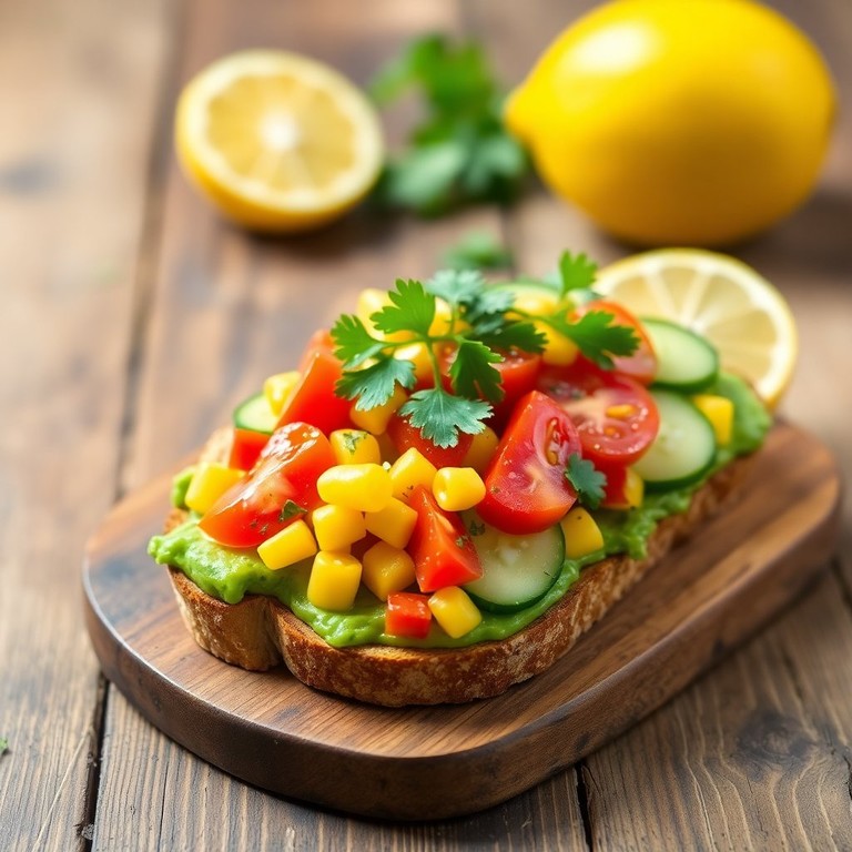 Lemon-Infused Avocado Toast with Sweet Corn