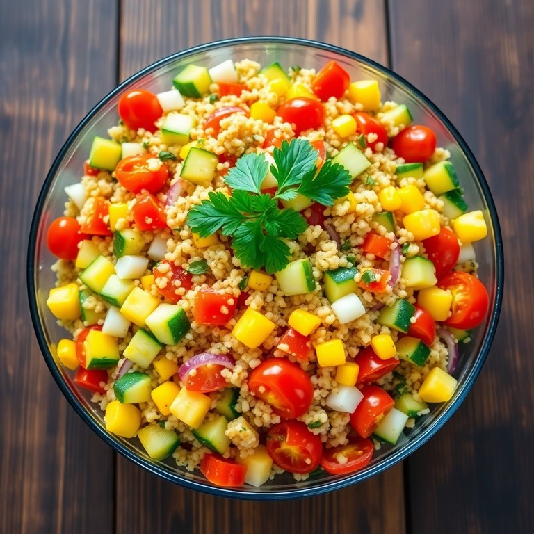 Salade de Quinoa aux Légumes Colorés et Huile d'Olive