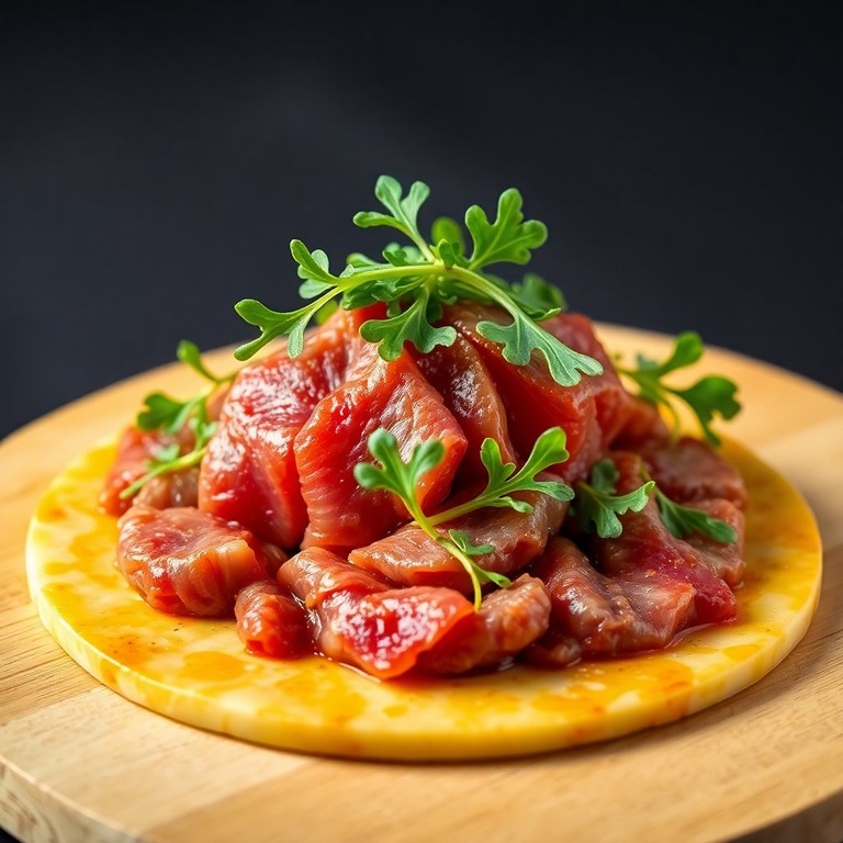 Crudo de Mignon com Telha de Parmesão Crocante