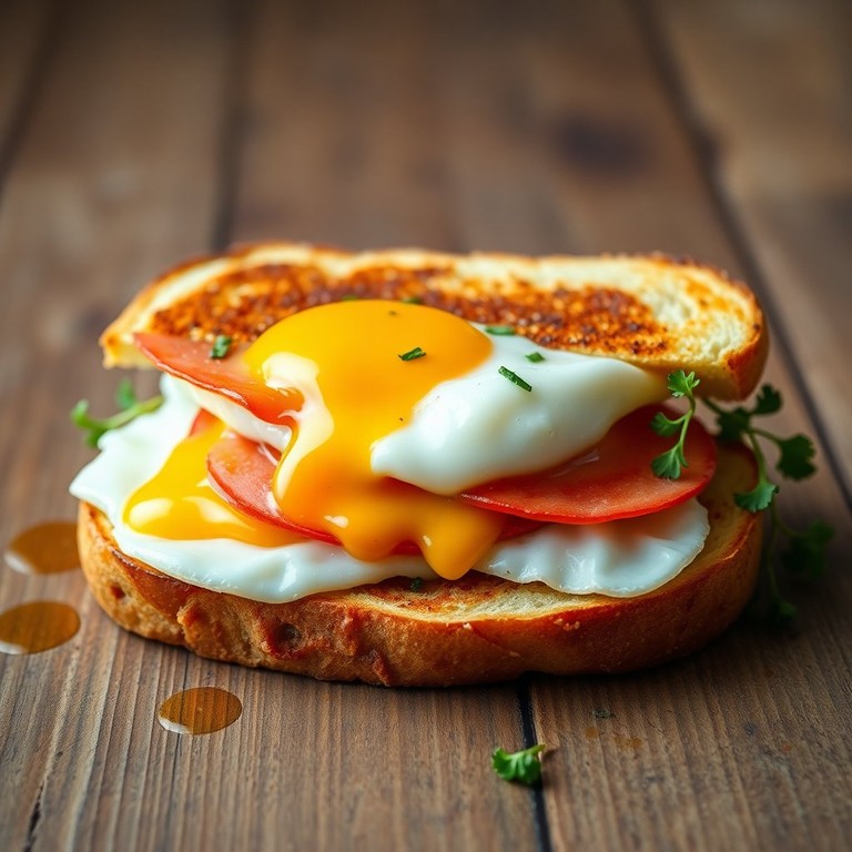 Sanduíche de Salame com Queijo e Ovo Perfeito