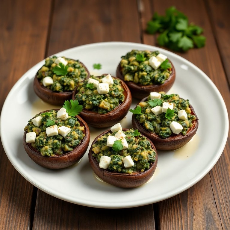 Stuffed Portobello Mushrooms with Spinach and Feta