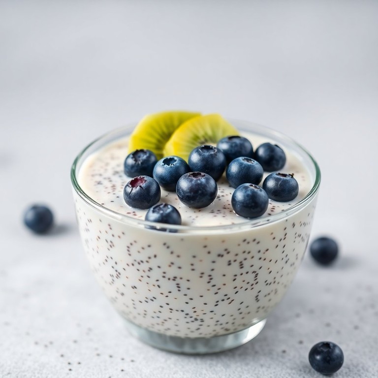 Pudding de Chia à la Noix de Coco et Myrtilles