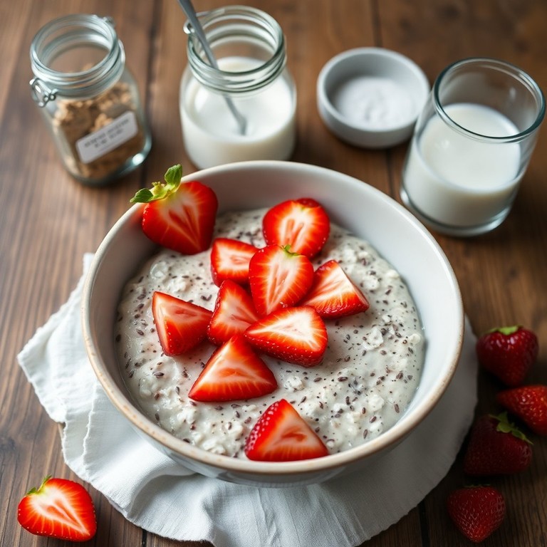 Overnight Oats aux Fraises et Sucre de Canne
