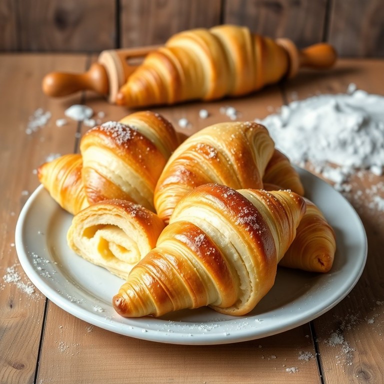 Flaky Butter Croissants with a Golden Crust