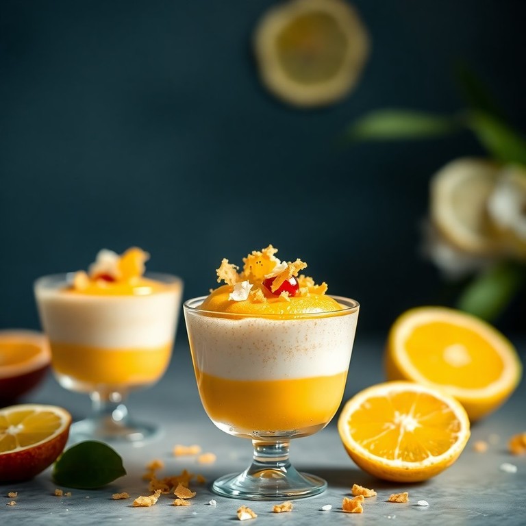 Espuma de Limón sobre Mousse de Maracuyá