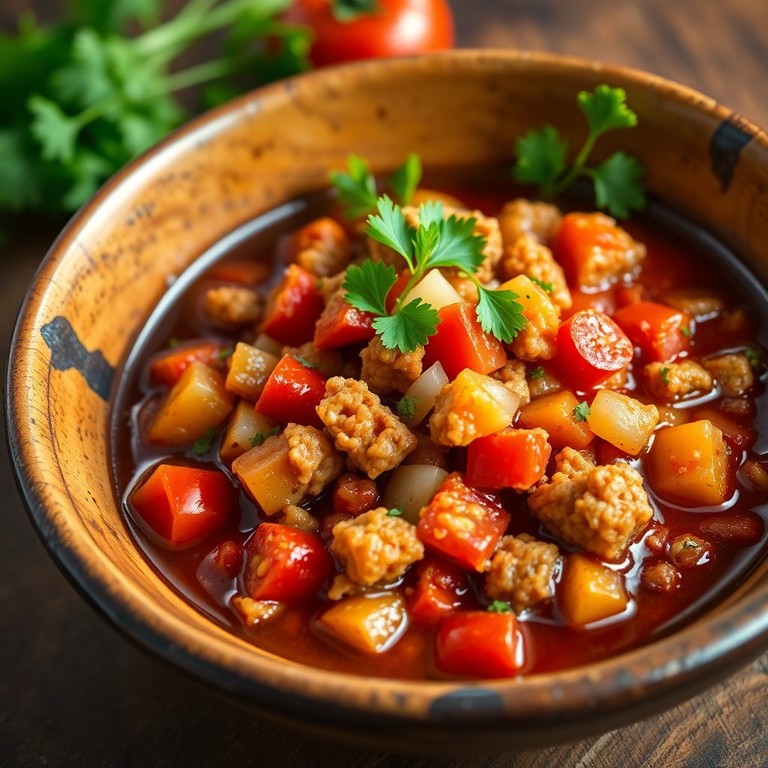 Refogado de Proteína de Soja com Tomate e Cebola