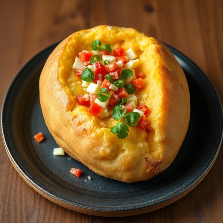 Batata Recheada com Ovo Cremoso e Cenoura Crocante