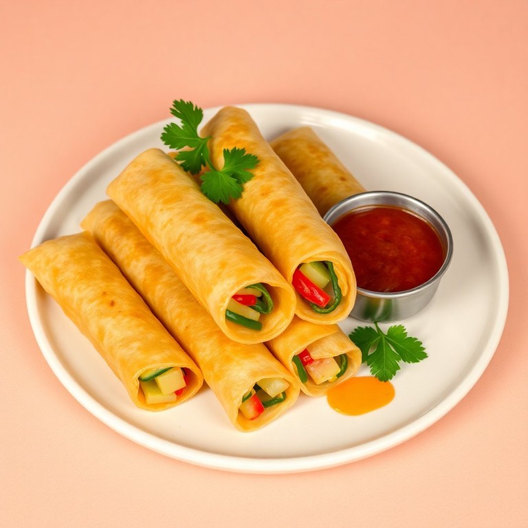 Rollitos de Verduras Frescos con Salsa de Soja