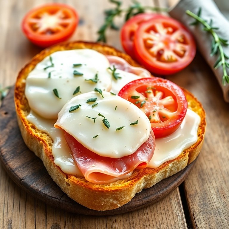 Tartine de Jambon, Fromage et Tomate avec Beurre Doré