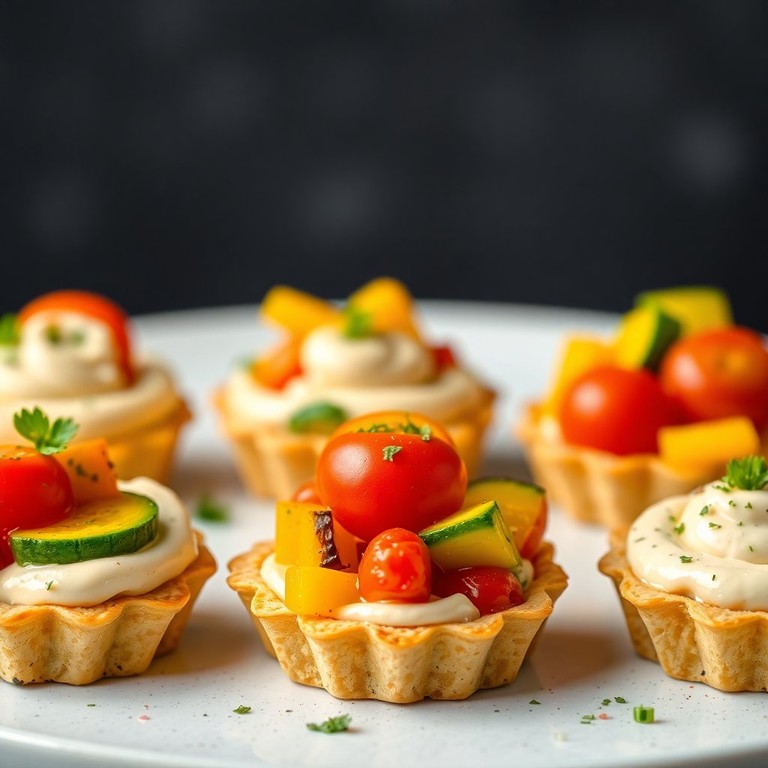 Bunte Gemüse-Tartlets mit Cashew-Creme