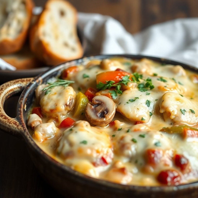 Casserole de Poulet aux Champignons et Poivrons