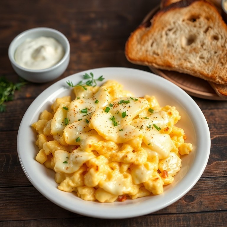 Ovos Mexidos com Queijo e Alho no Micro-ondas