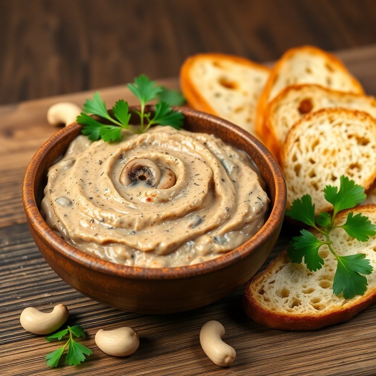 Patê de Cogumelos com Caju e Alho Torrado