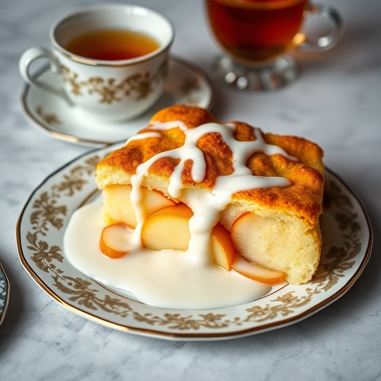 Классический яблочный десерт с молочной заливкой