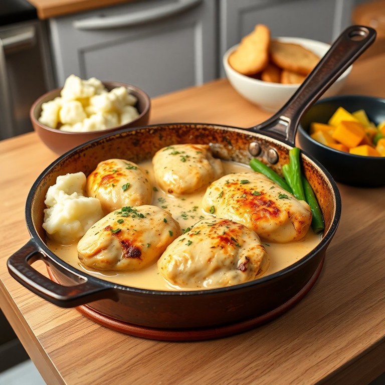 Luscious Chicken in Milk and Herb Butter